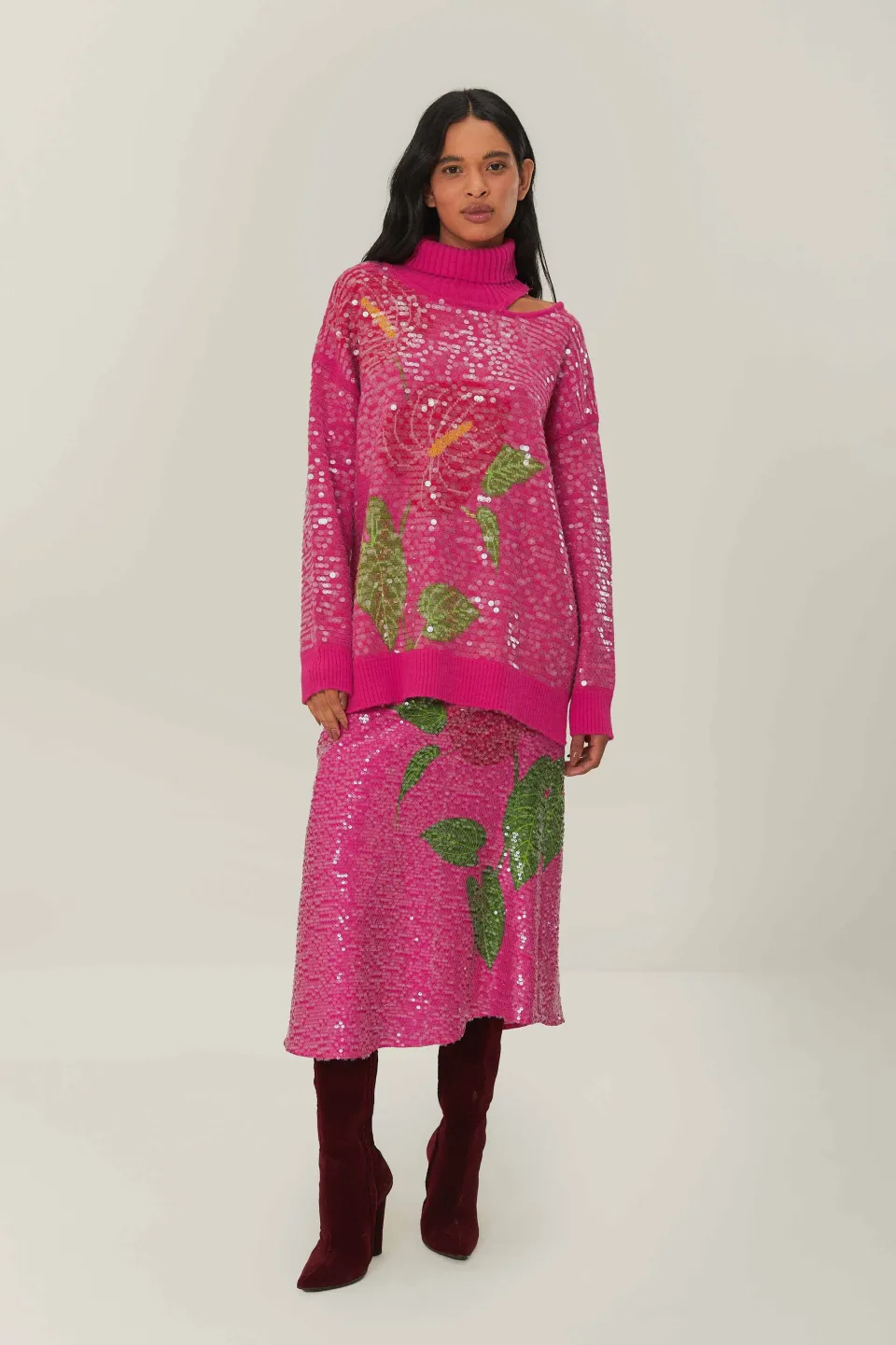 FARM Rio Anthurium Flowers Knit Sweater Best