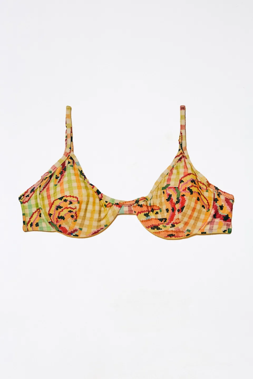 FARM Rio Banana Bikini Top | Vichy Print Discount