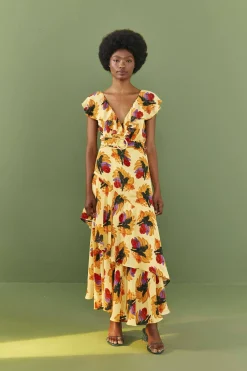FARM Rio Banana Nest Midi Dress New