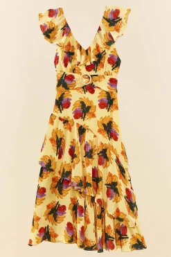 FARM Rio Banana Nest Midi Dress New