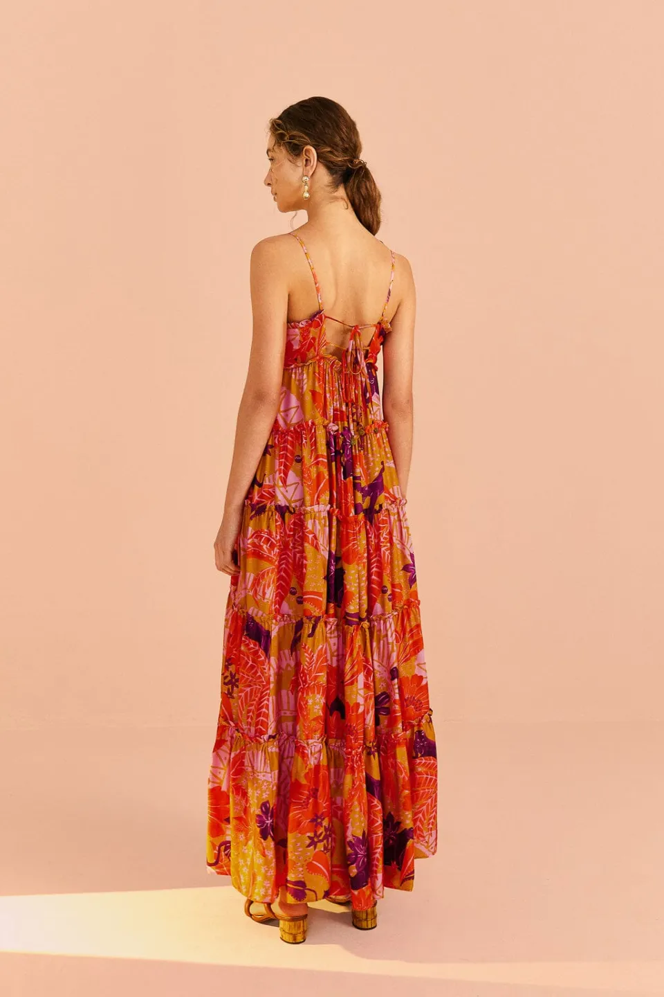 FARM Rio Beige Jungle Panther Lenzing™ Ecovero™ Viscose Maxi Dress Online