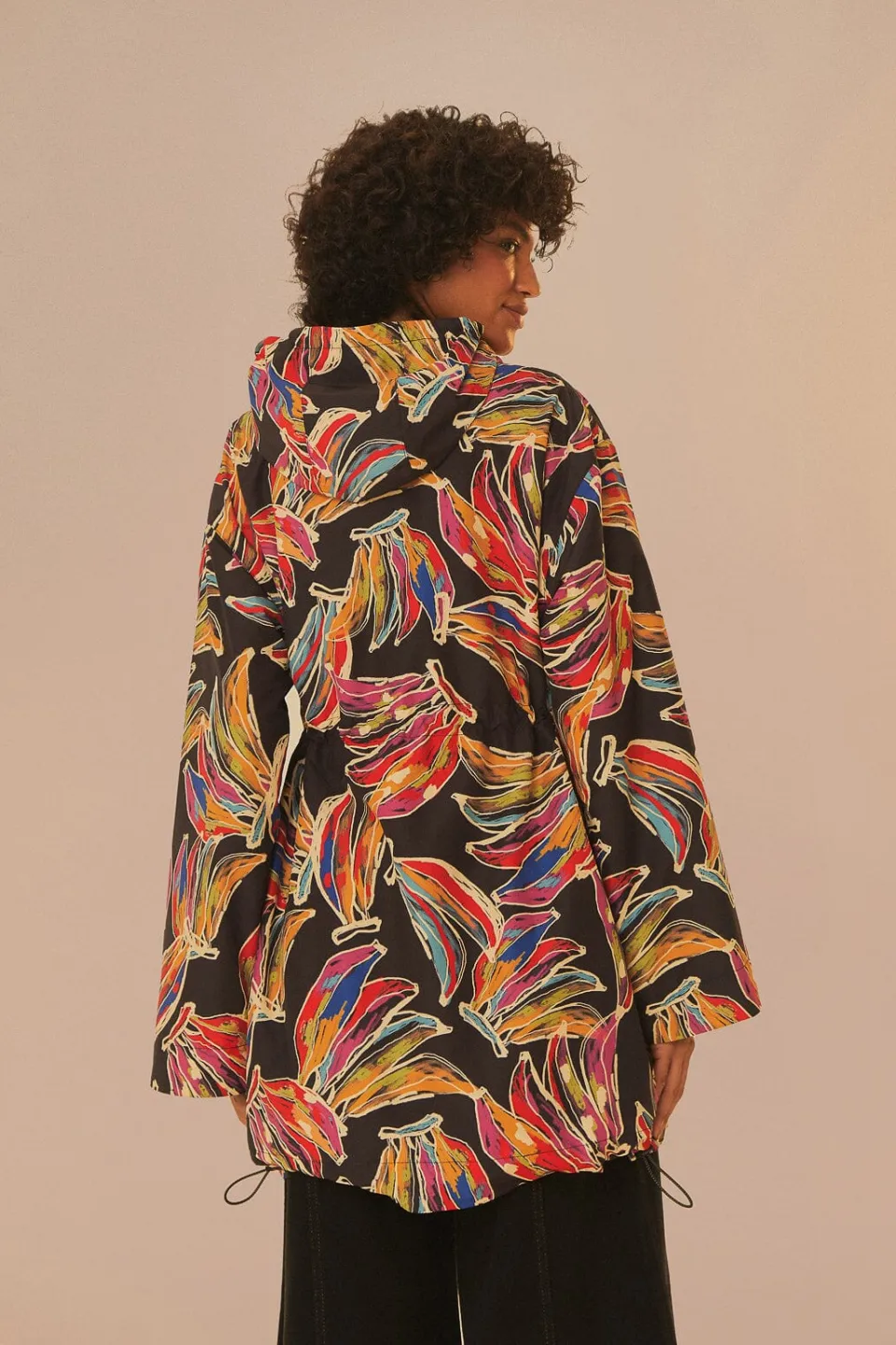 FARM Rio Black Artsy Bananas Short Raincoat Hot
