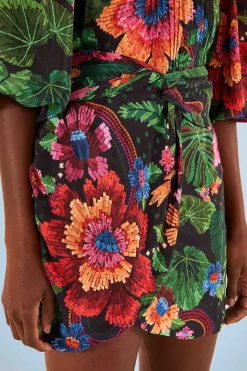 FARM Rio Black Blooming Garden Mini Skirt