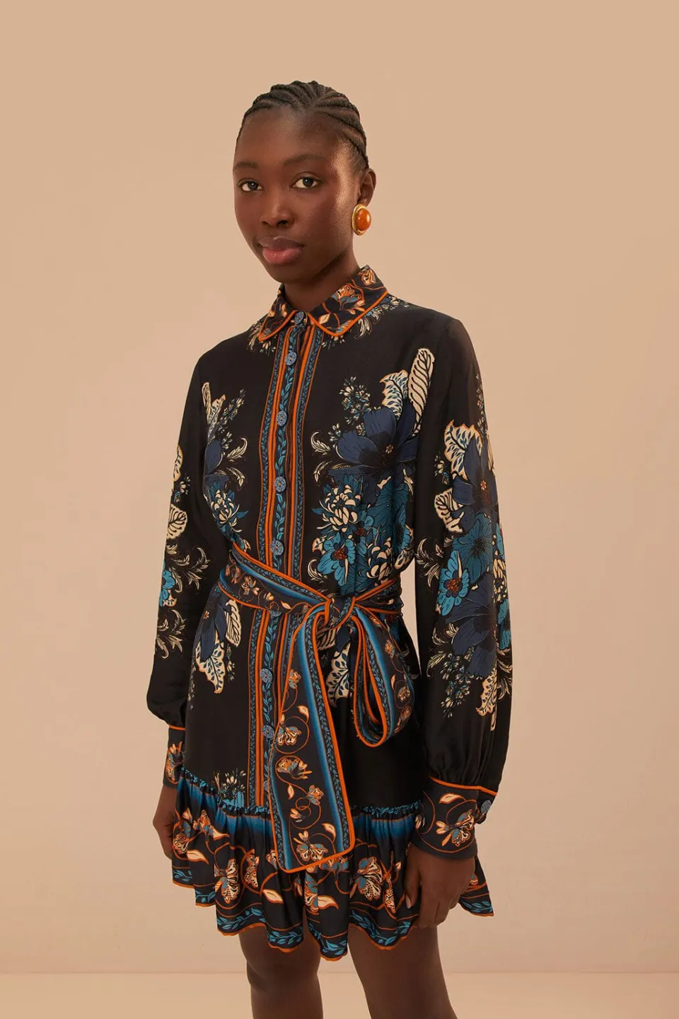 FARM Rio Black Blossom Tapestry LENZING™ ECOVERO™ Viscose Mini Dress Online