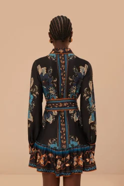 FARM Rio Black Blossom Tapestry LENZING™ ECOVERO™ Viscose Mini Dress Online