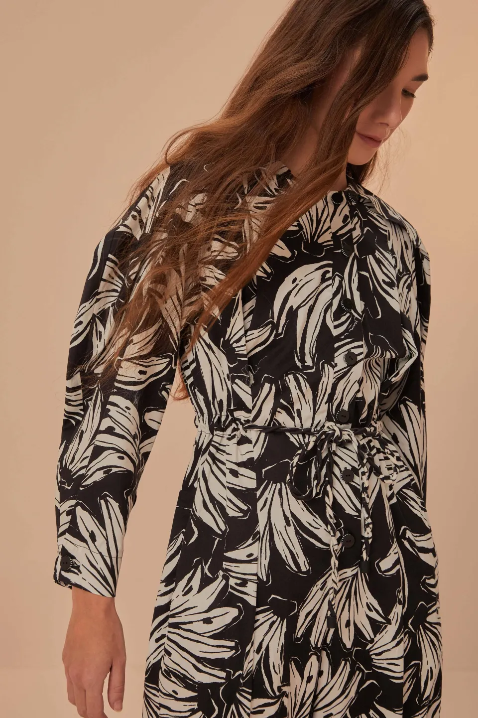 FARM Rio Black Bossa Banana Long Sleeve Jumpsuit New