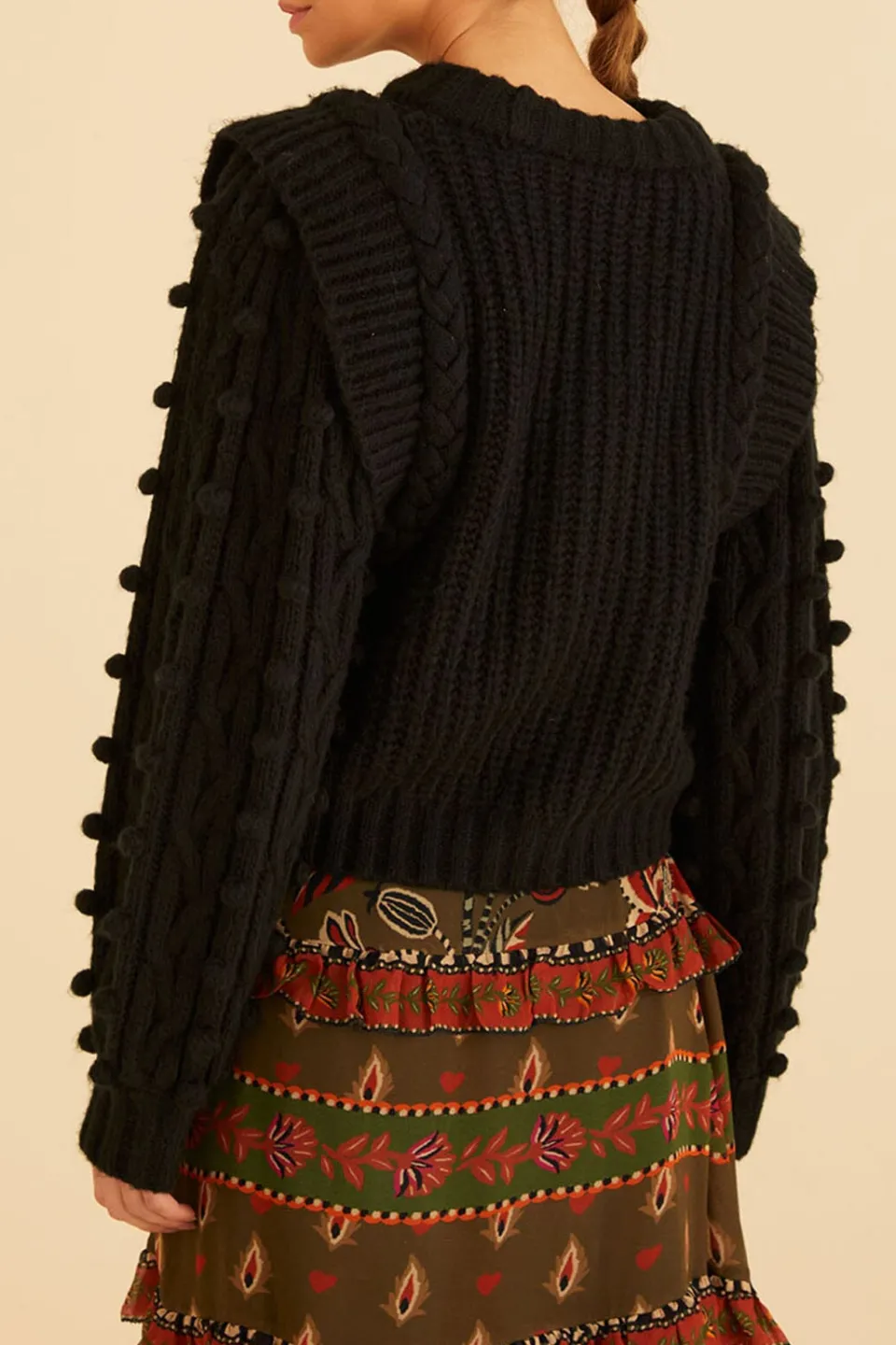 FARM Rio Black Braided Sweater Sale