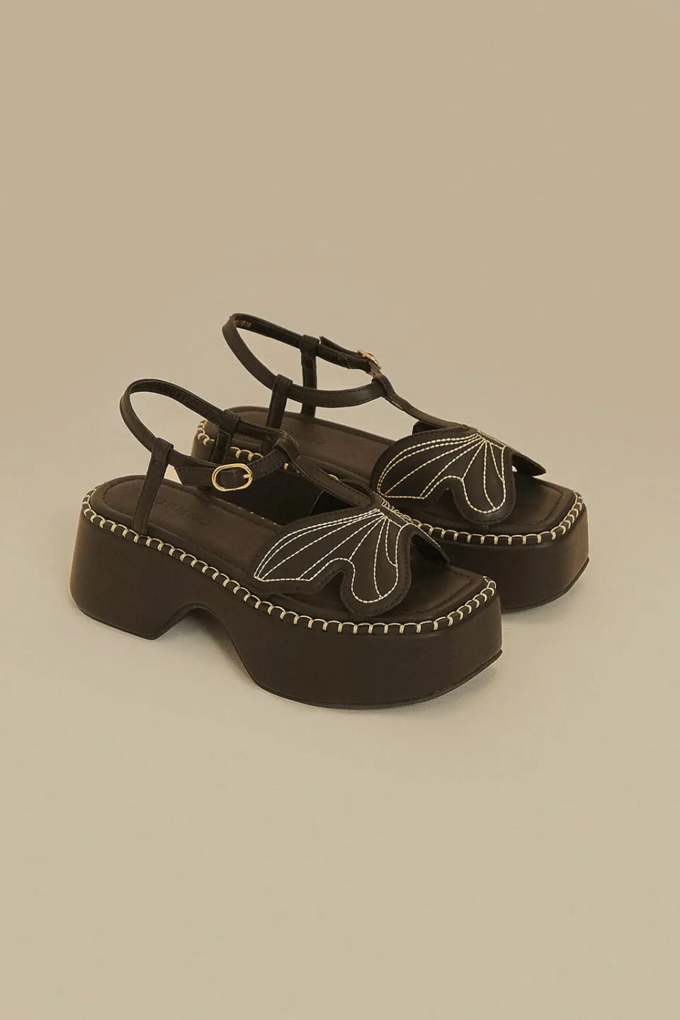 FARM Rio Black Butterfly Flatform Sandal Discount