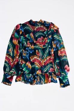 FARM Rio Black Chevron Forest Blouse Discount