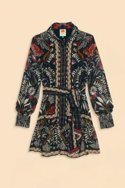 FARM Rio Black Classic Garden Long Sleeve Mini Dress Online