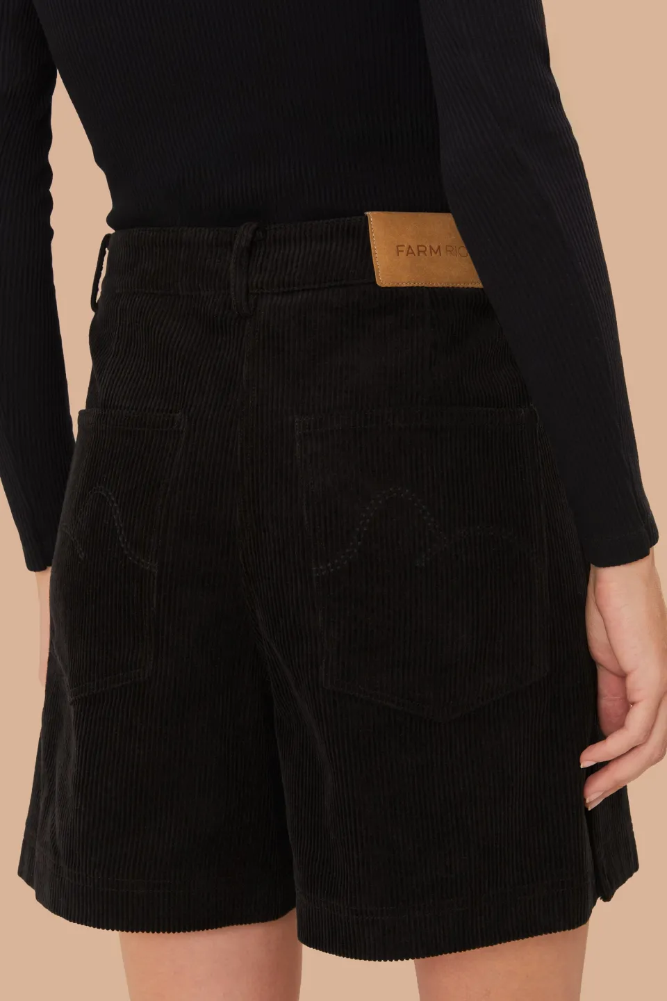 FARM Rio Black Corduroy Shorts Discount