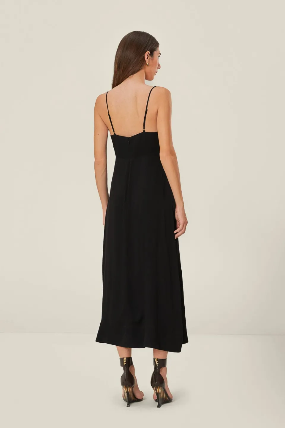 FARM Rio Black Flowered Bust Midi Dress Discount