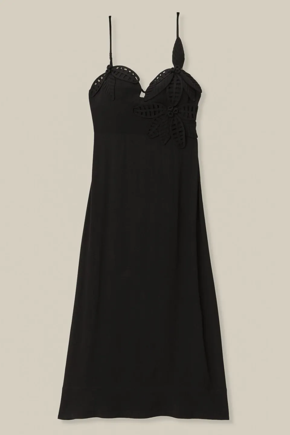 FARM Rio Black Flowered Bust Midi Dress Discount