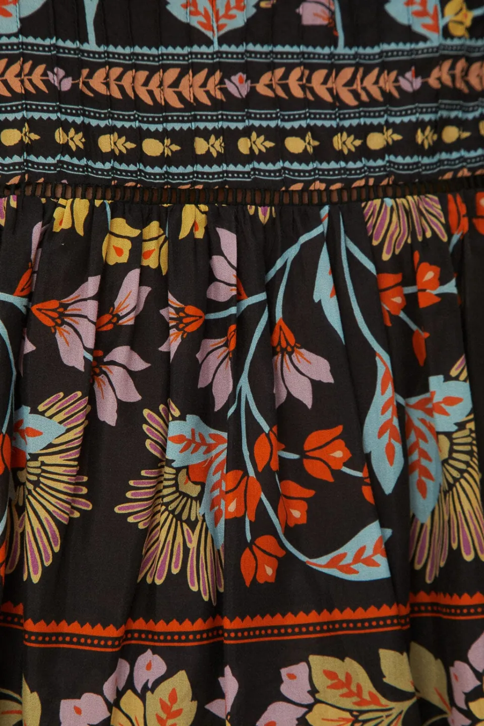 FARM Rio Black Flowery Ruffle Blouse Online