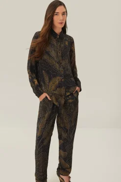 FARM Rio Black Golden Foliage Pajama Pants Sale