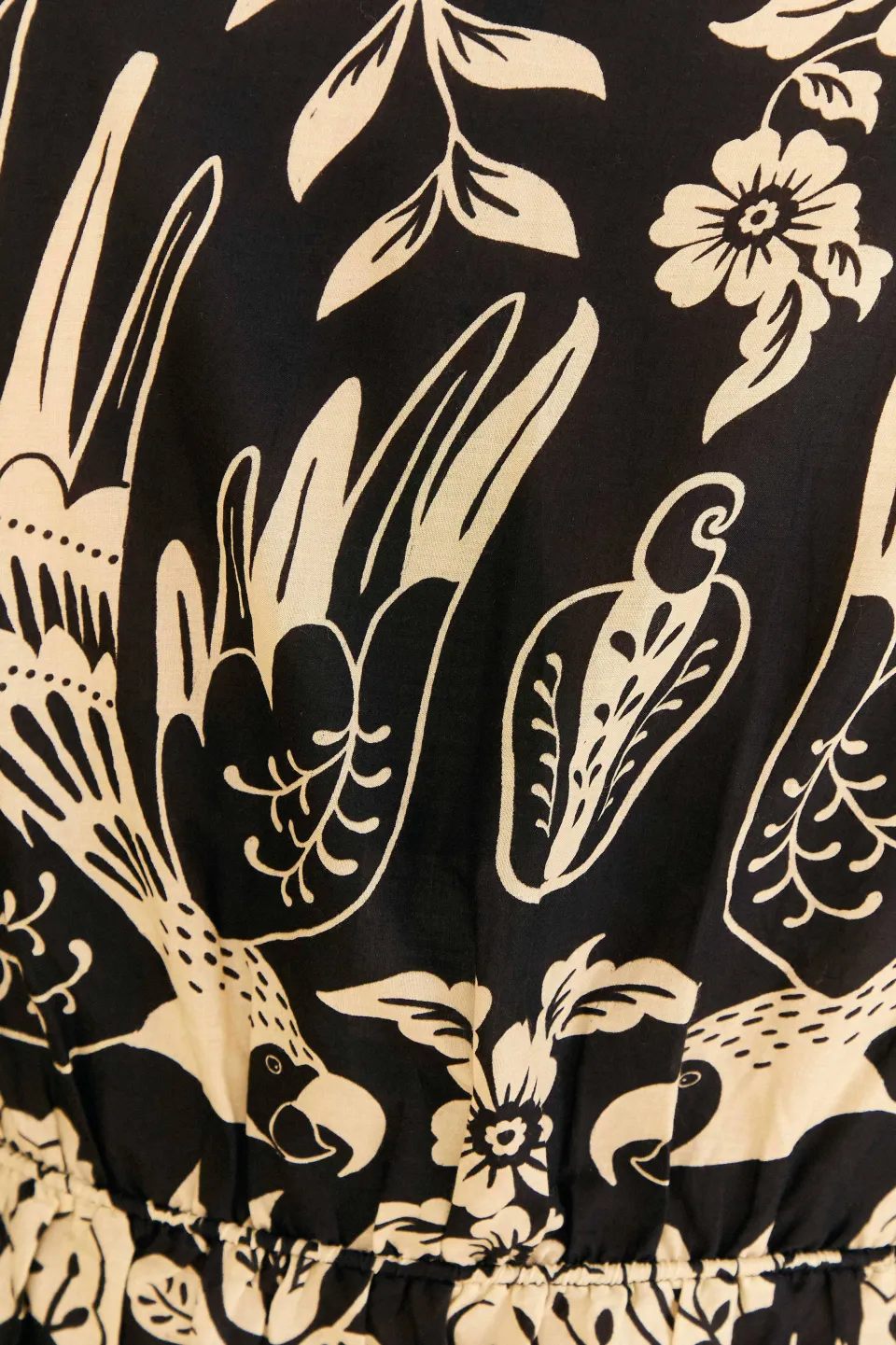 FARM Rio Black Graphic Floral Blouse Outlet