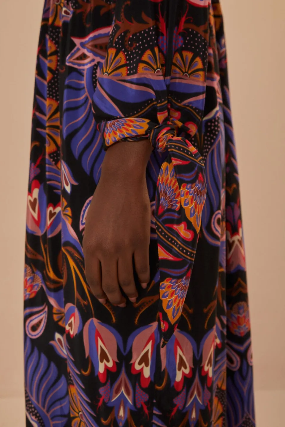 FARM Rio Black Heart Forest Maxi Dress New
