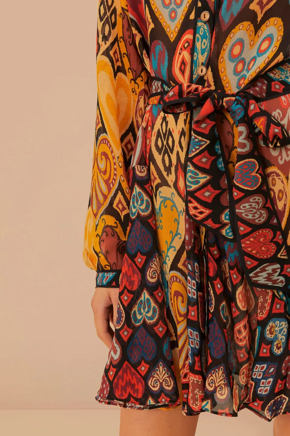 FARM Rio Black Hearts Ikat Mini Dress Best