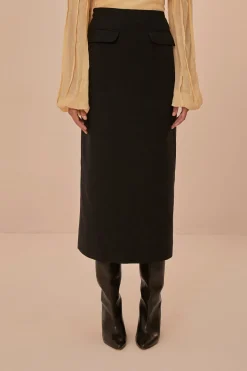 FARM Rio Black Midi Skirt Hot