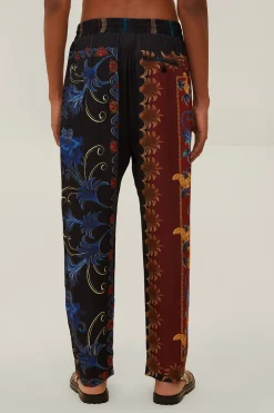 FARM Rio Black Mixed Arabesque Scarves Pants