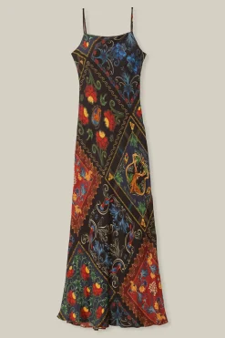 FARM Rio Black Mixed Arabesque Scarves Sleeveless LENZING™ ECOVERO™ Maxi Dress Outlet