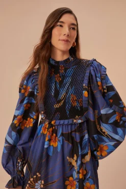 FARM Rio Black Pietra Floral Mini Dress Online