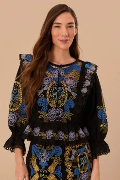 FARM Rio Black Richelieu Blouse Sale