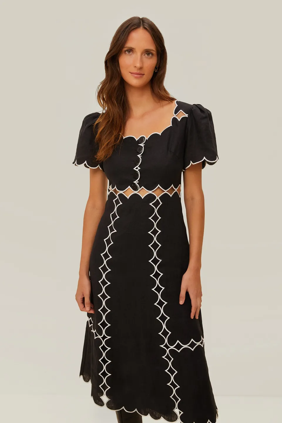 FARM Rio Black Short Sleeve LENZING™ ECOVERO™ Euroflax™ Maxi Dress Online