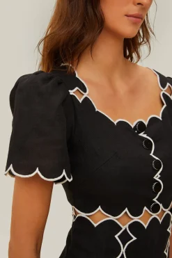 FARM Rio Black Short Sleeve LENZING™ ECOVERO™ Euroflax™ Maxi Dress Online