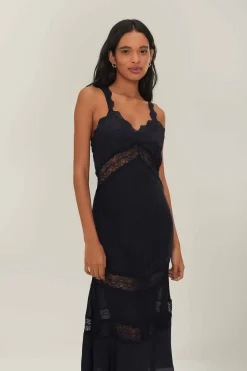 FARM Rio Black Sleeveless Maxi Dress Clearance