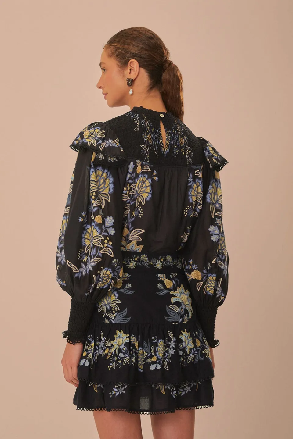FARM Rio Black Stitched Garden Mini Skirt Online