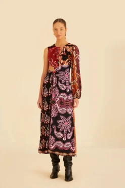 FARM Rio Black Sweet Mermaids One Shoulder Maxi Dress Discount