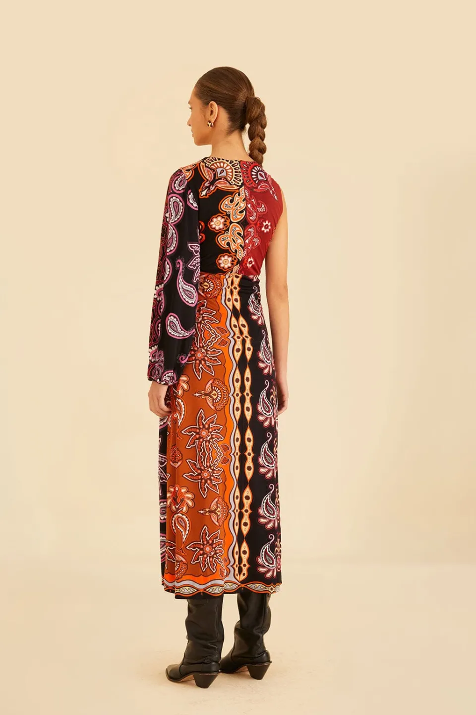 FARM Rio Black Sweet Mermaids One Shoulder Maxi Dress Discount