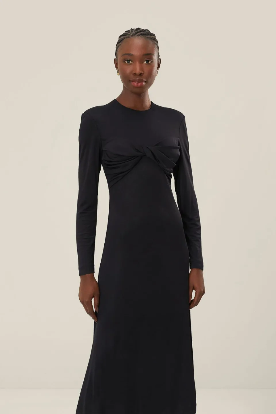 FARM Rio Black Twisted Cup Midi Dress Clearance