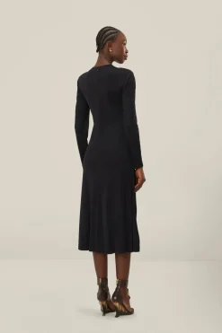 FARM Rio Black Twisted Cup Midi Dress Clearance