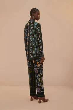 FARM Rio Black Winter Garden Pajama Pants New