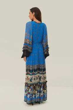 FARM Rio Blue Ainika Tiles Maxi Dress Hot