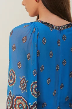 FARM Rio Blue Ainika Tiles Maxi Dress Hot
