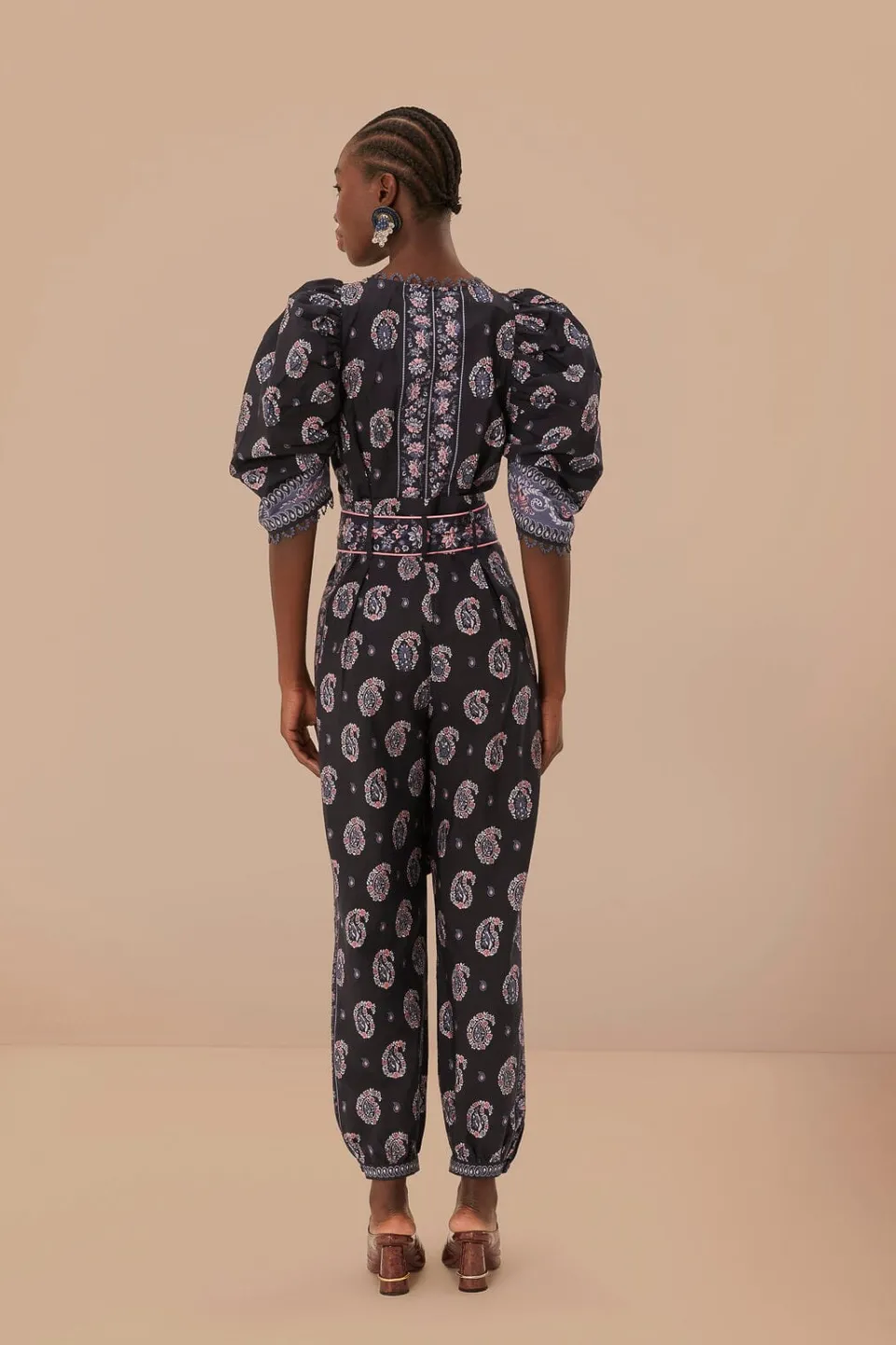 FARM Rio Blue Ayla Short Sleeve Jumpsuit Best