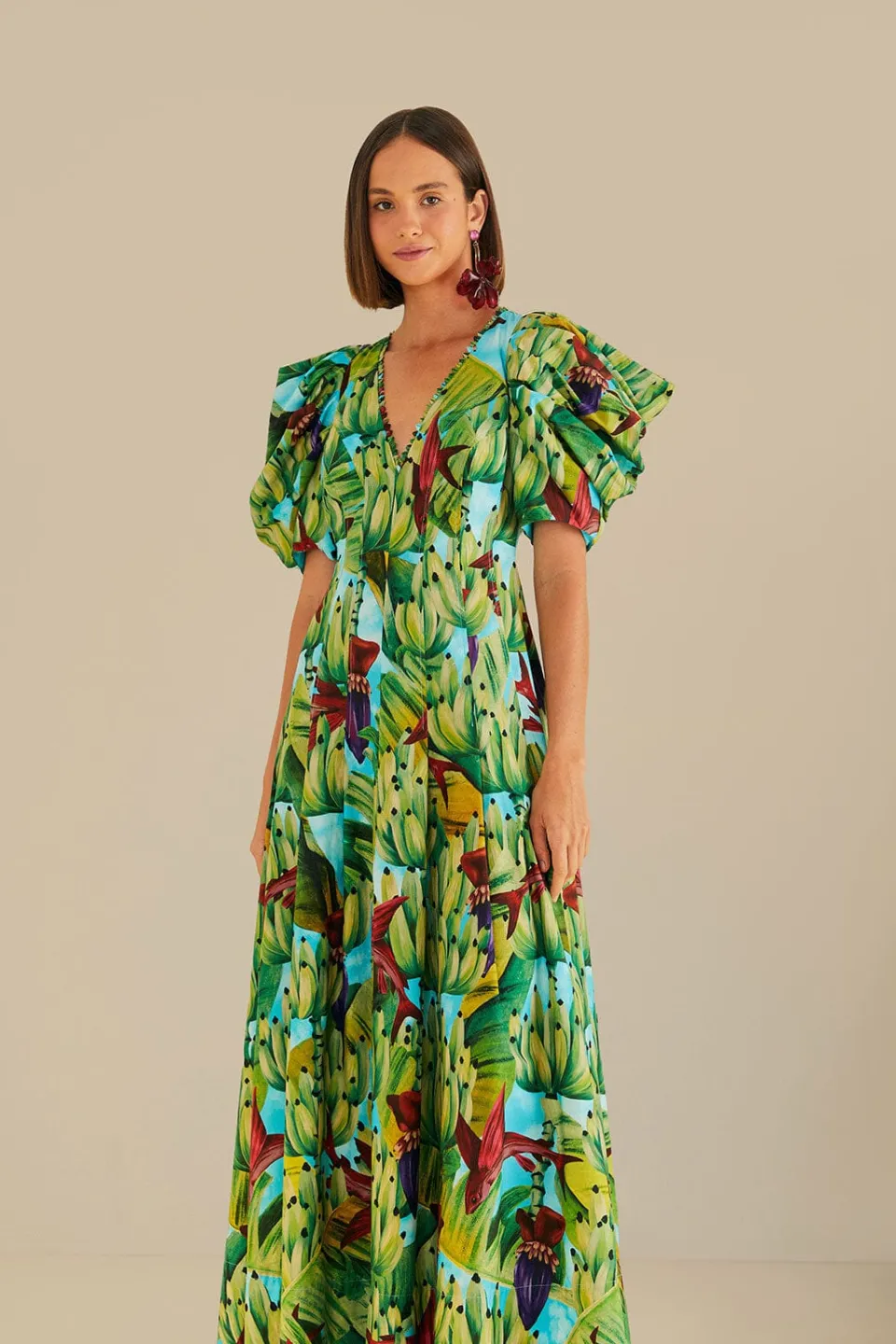 FARM Rio Blue Banana Pingo Midi Dress Best