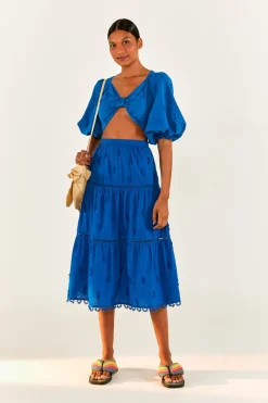 FARM Rio Blue 3D Pineapple Crop Top