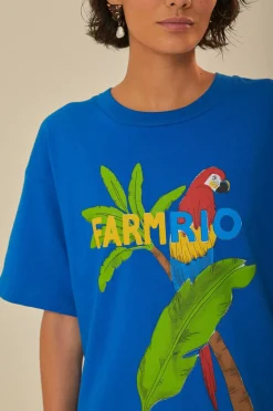FARM Rio Blue Organic Cotton Relaxed T-Shirt Discount