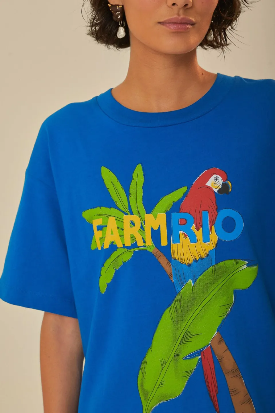FARM Rio Blue Organic Cotton Relaxed T-Shirt Discount