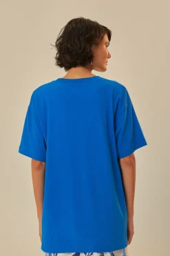 FARM Rio Blue Organic Cotton Relaxed T-Shirt Discount