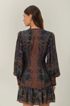 FARM Rio Blue Floral Glam LENZING™ ECOVERO™ Mini Dress Outlet
