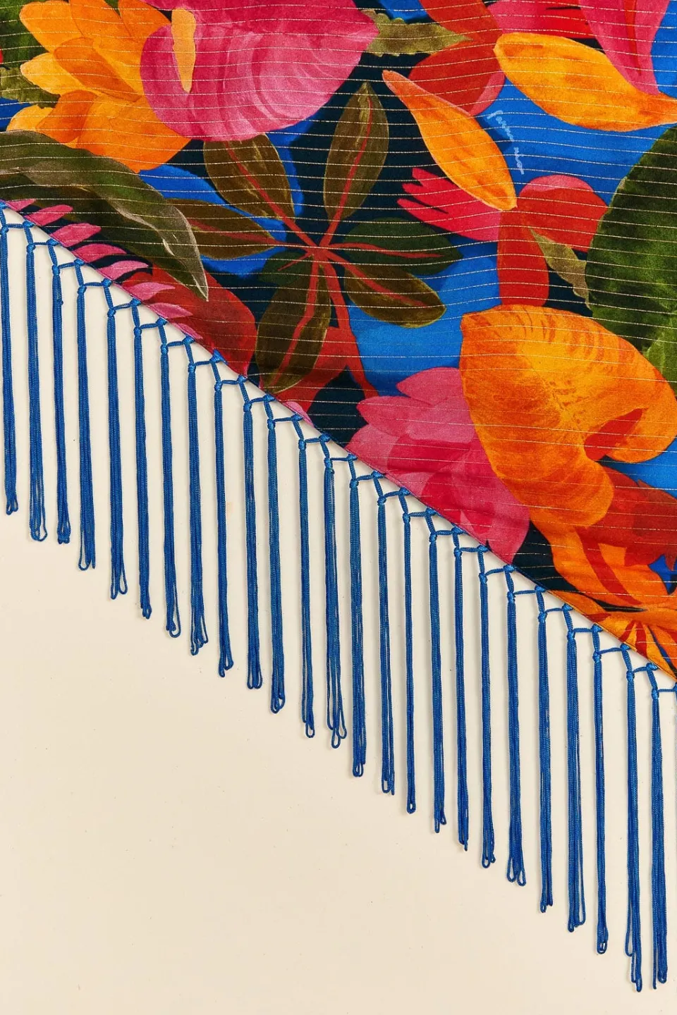 FARM Rio Blue Floral Tropical & Colorful Stripes Sarong Best