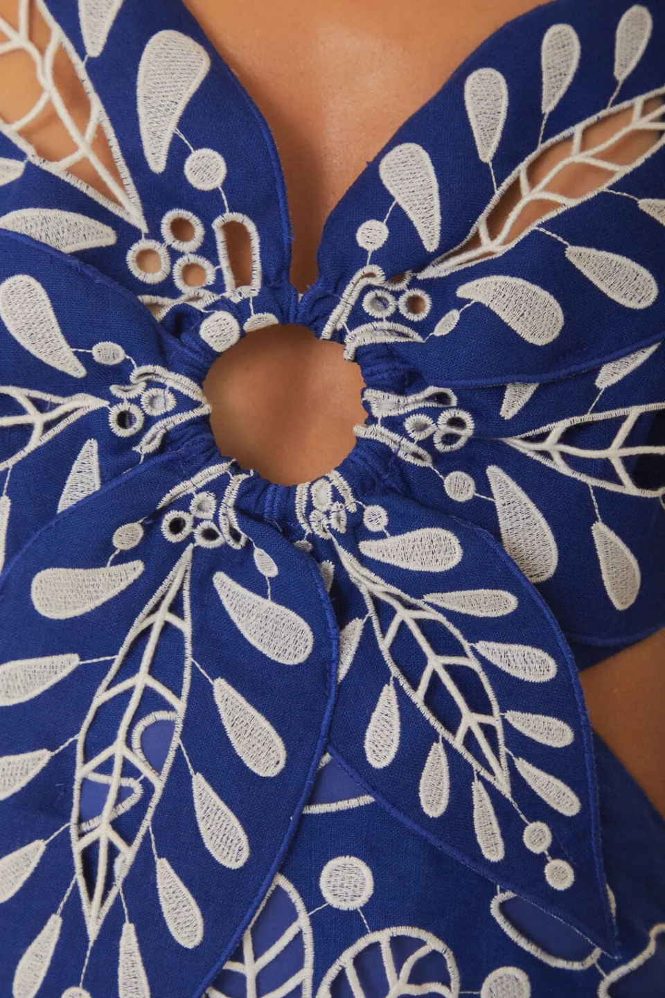 FARM Rio Blue Flower Richelieu Euroflax™ Premium Linen Midi Dress
