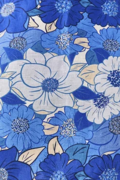 FARM Rio Blue Flower Stripes Crop Top