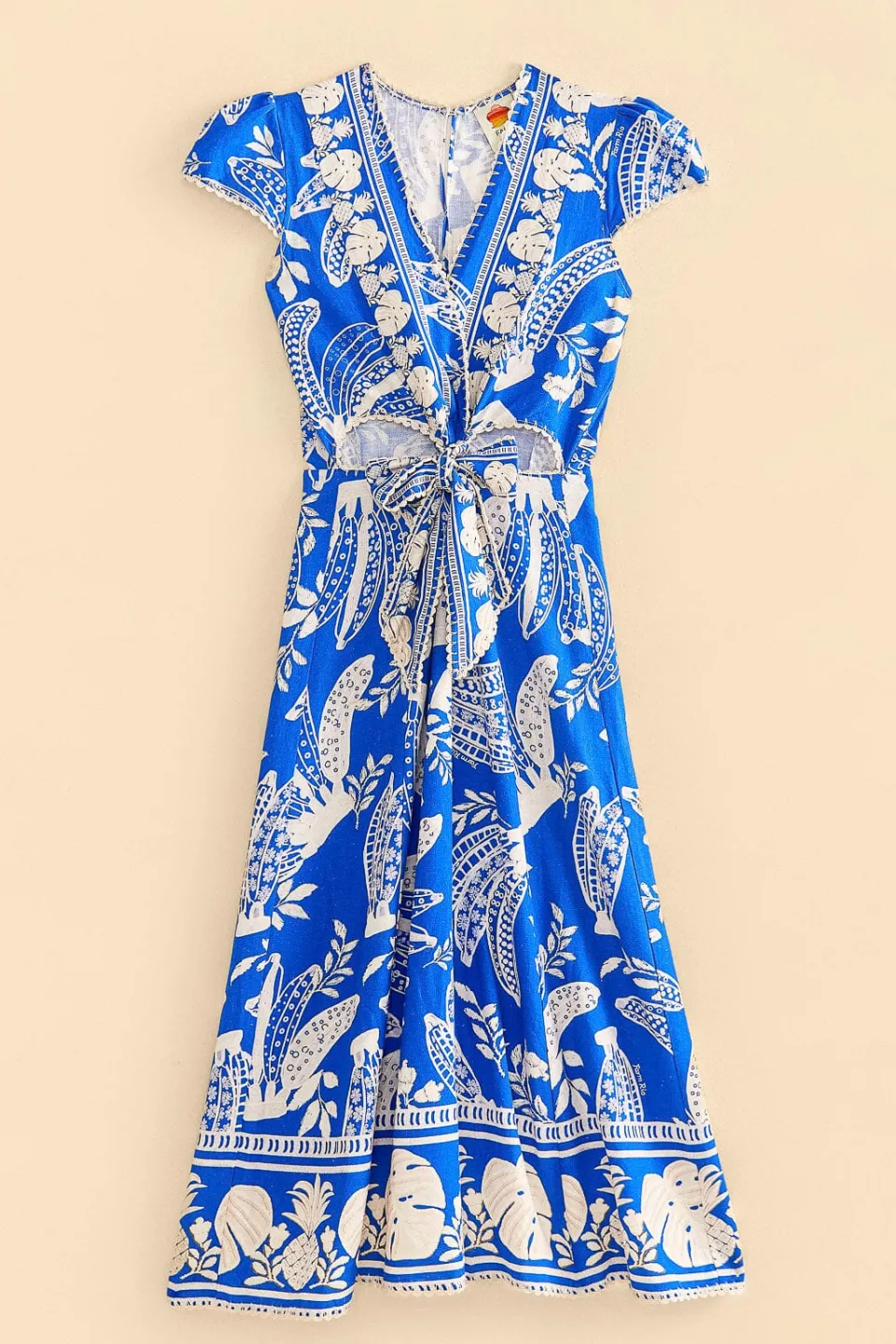 FARM Rio Blue Lace Banana Midi Dress Hot