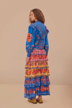 FARM Rio Blue Lucy Floral Ainika Maxi Skirt Best